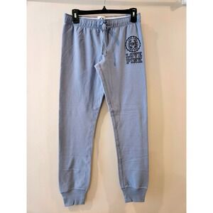 Victoria's Secret PINK Joggers Womens Small Blue Love Pink Sweatpants Graphic